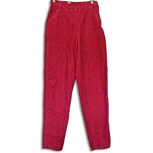 Vintage ESPRIT Women's Girls Corduroy Pink Pants 5/6 Small Floral Hot Pink Black - Picture 15 of 15
